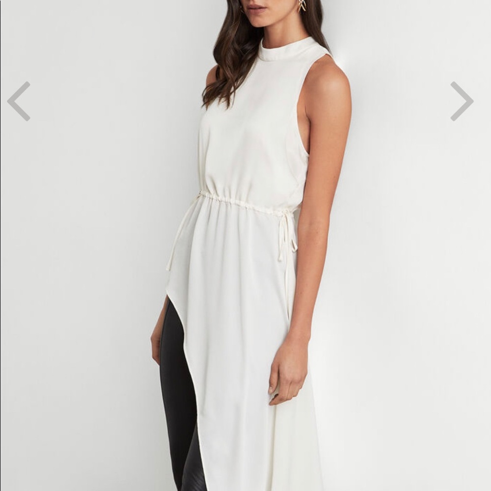 BCBG MaxAzria High Neck Asymmetric Top